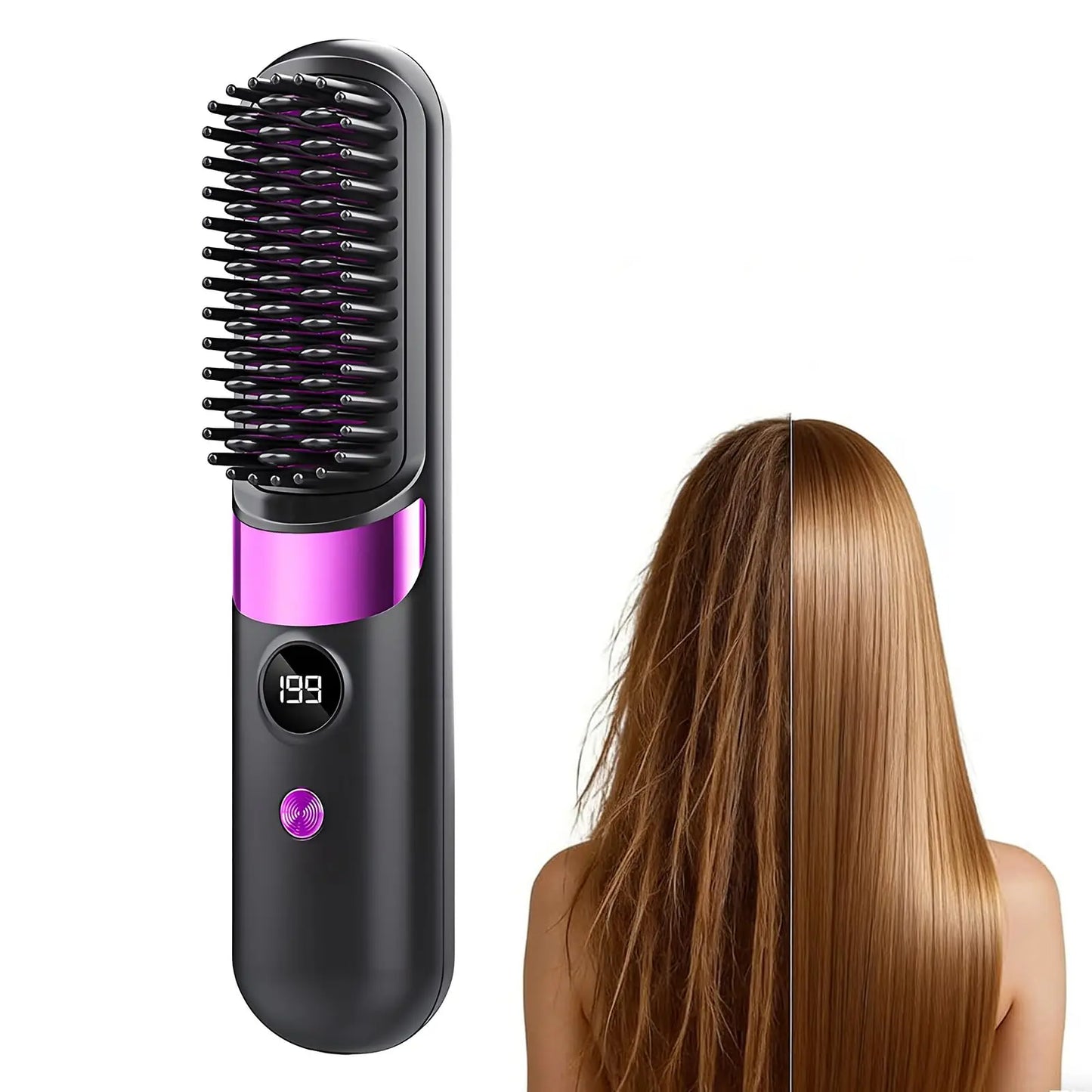 Quick Styling Wireless Straightening Brush – 2026 Cordless Hair Comb for On-the-Go Touch-Up, 30s Fast Heat, Ionic & Ceramic Care