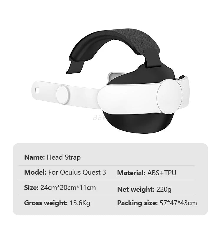 Adjustable Elite Head Strap for Quest 3/3S Comfortable to Wear for Meta Quest 3S/3 Headstrap Replacement VR Headset Accessories