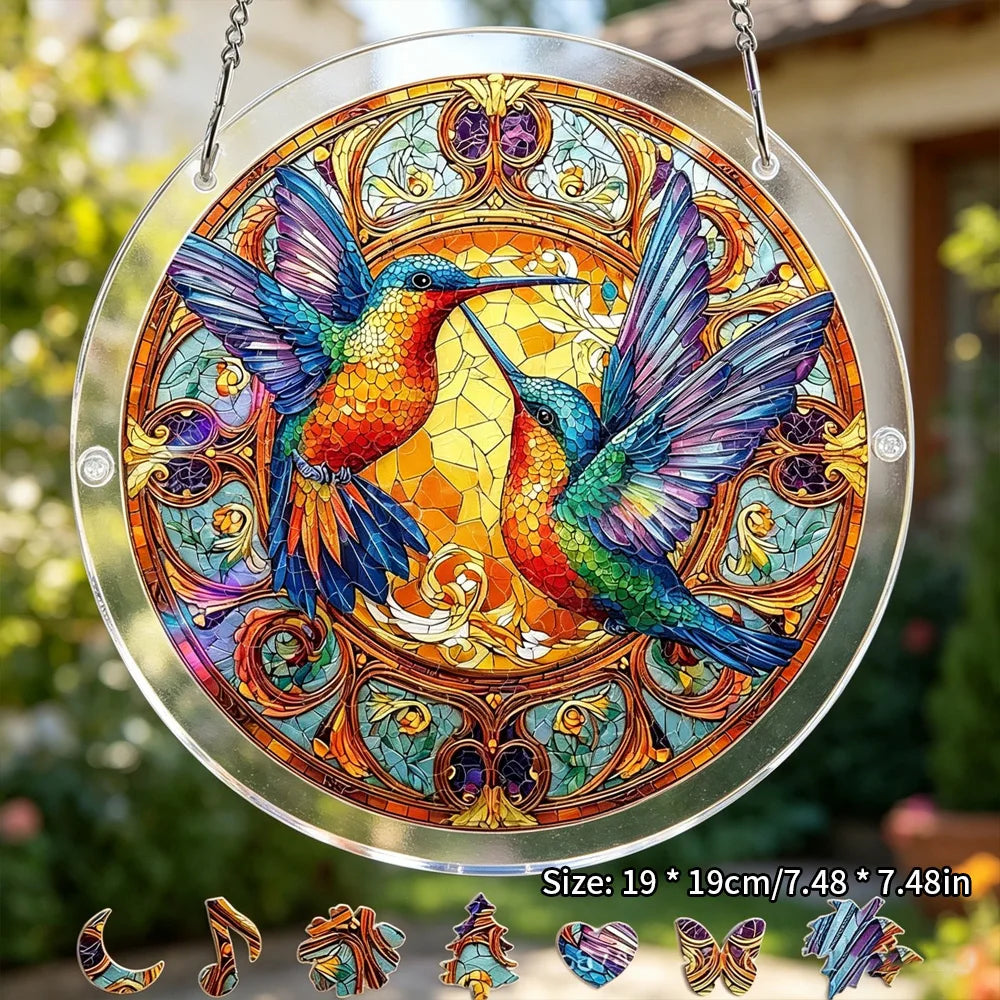 Hot Sale Acrylic Puzzle Window Hanger Light Catching Home Wall Decor Multiple Patterns