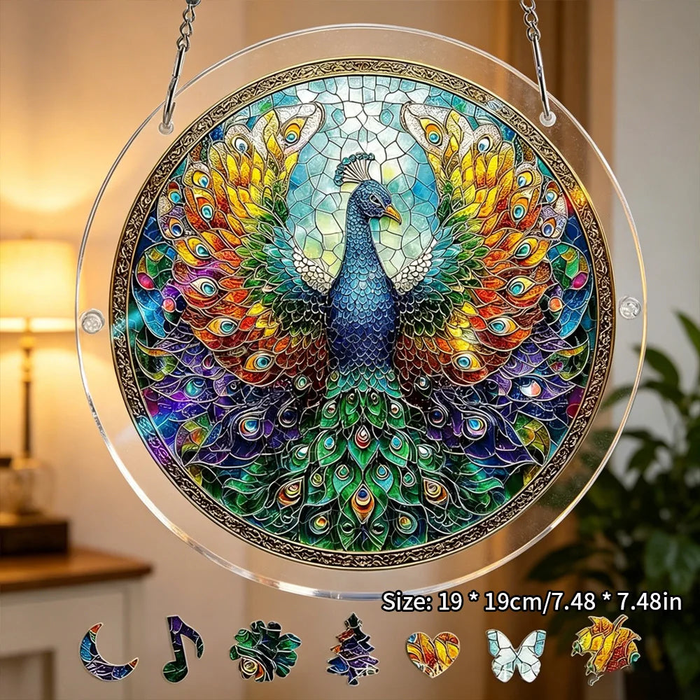 Hot Sale Acrylic Puzzle Window Hanger Light Catching Home Wall Decor Multiple Patterns