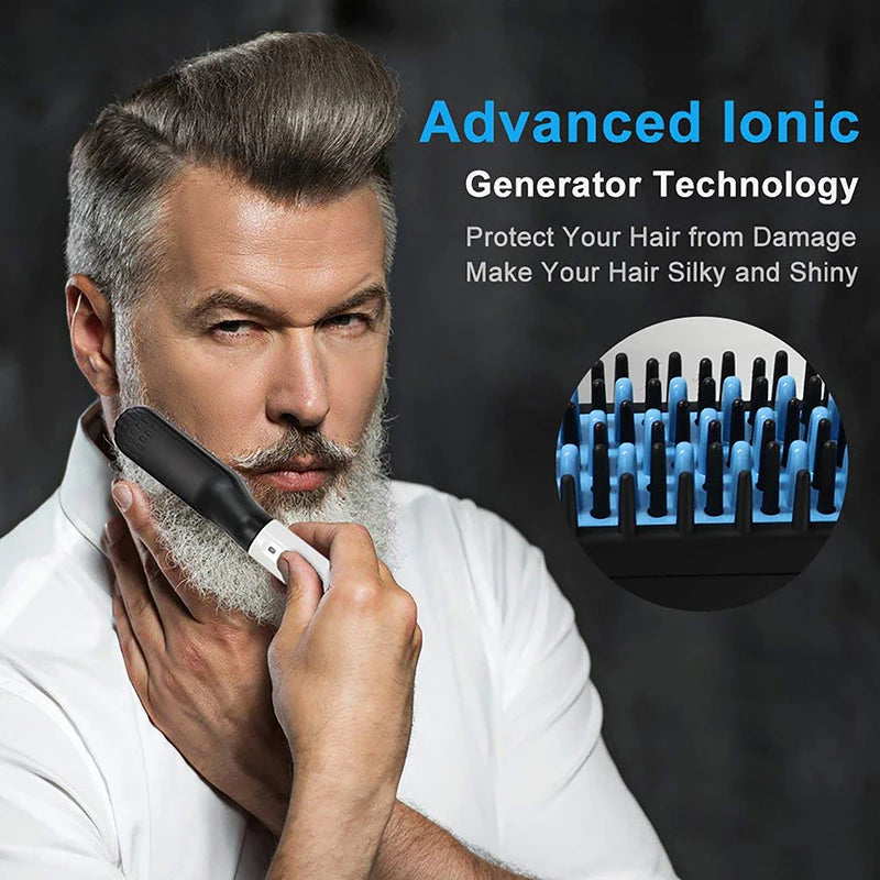 Multifunctional Quick Hair Beard Straightener Men's Hair Straightening Flat Iron Heated Hair Comb Electric Men Hair Beard Styler