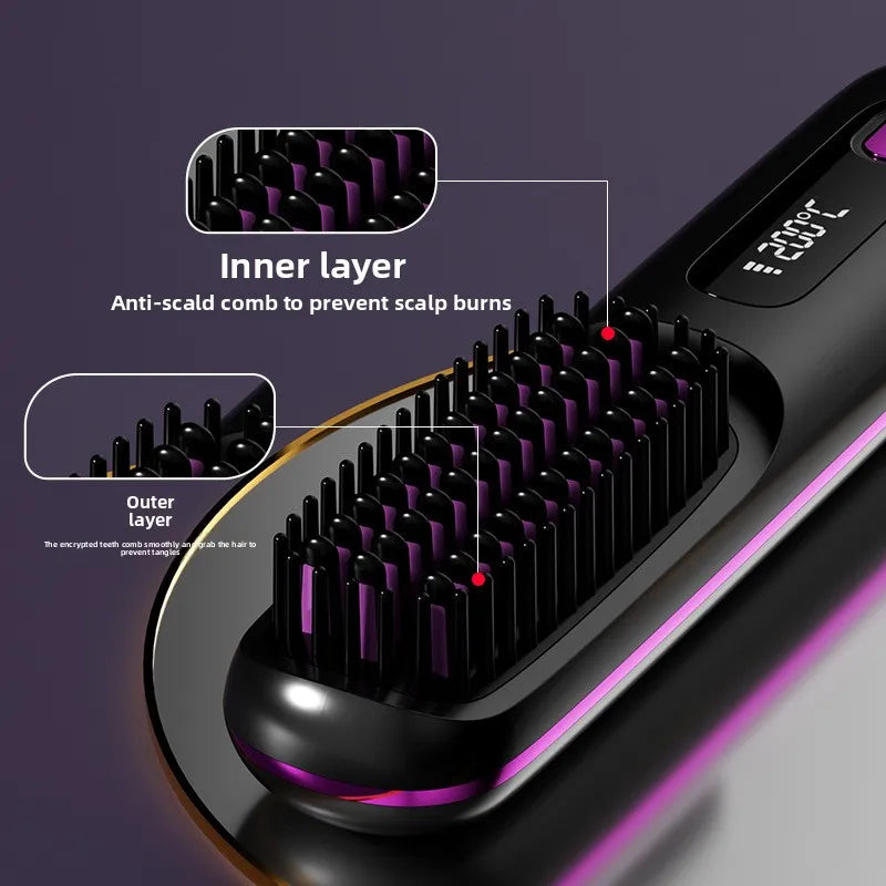 New Cross border Wireless Straightening Comb, Negative Ion Straightening Comb, Wireless Straight Roll Portable Straightening Cur