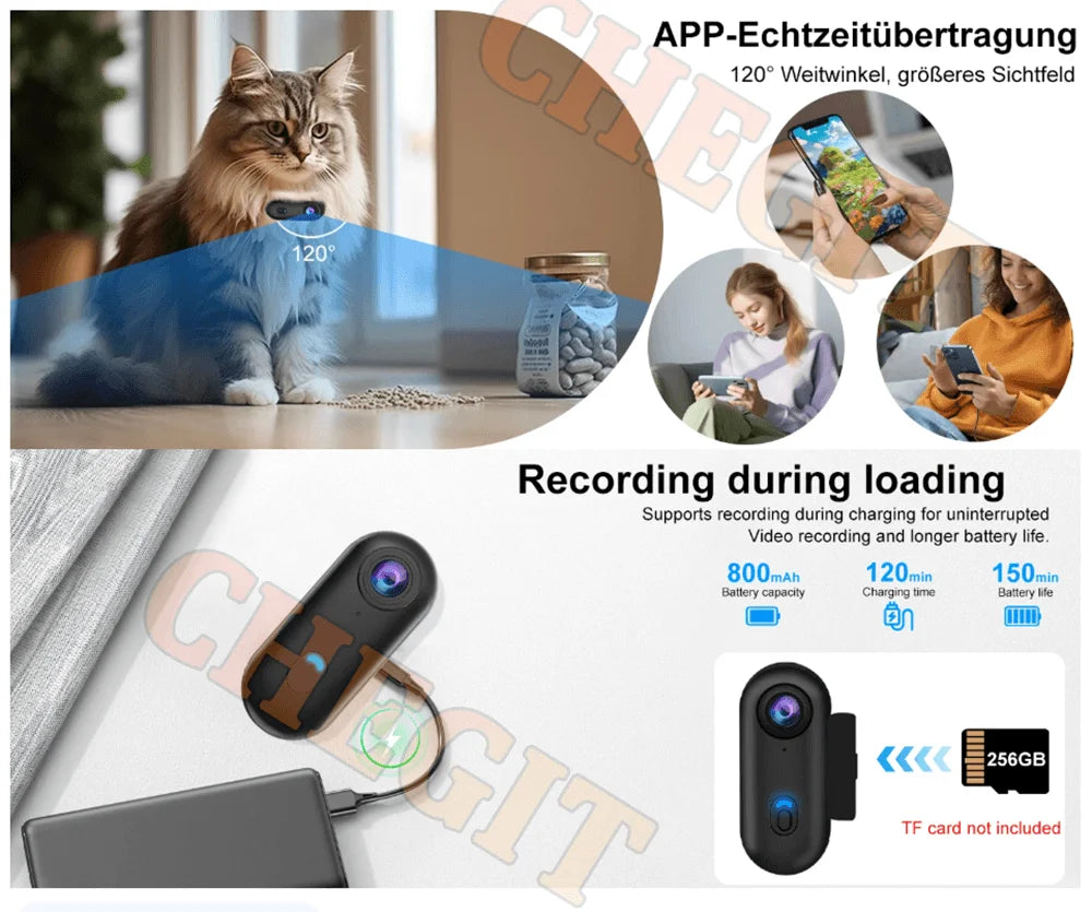 4K WiFi 1080P POV Magnetic Mini Action Camera Pocket Video Vlog Cam Helmet Motorcycle Bicycle Sports Holder Mount Recorder
