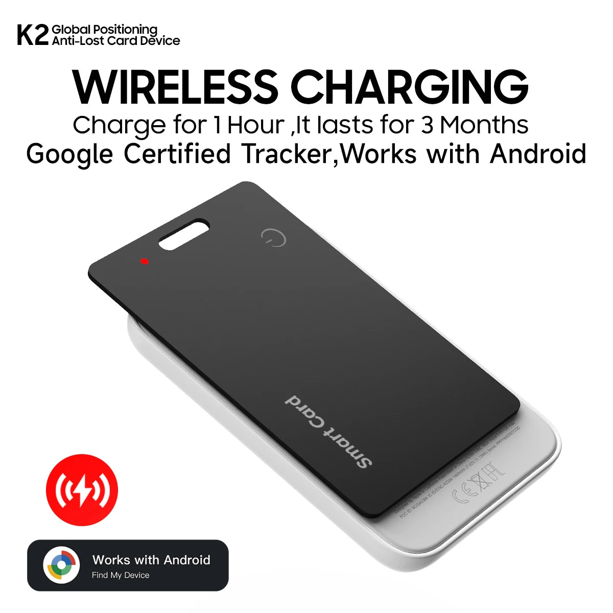lim Wallet Tracker Card For Android - Ultra Thin Bluetooth Smart Tag Wireless Rechargeable For Wallet And Luggage Anti-Left