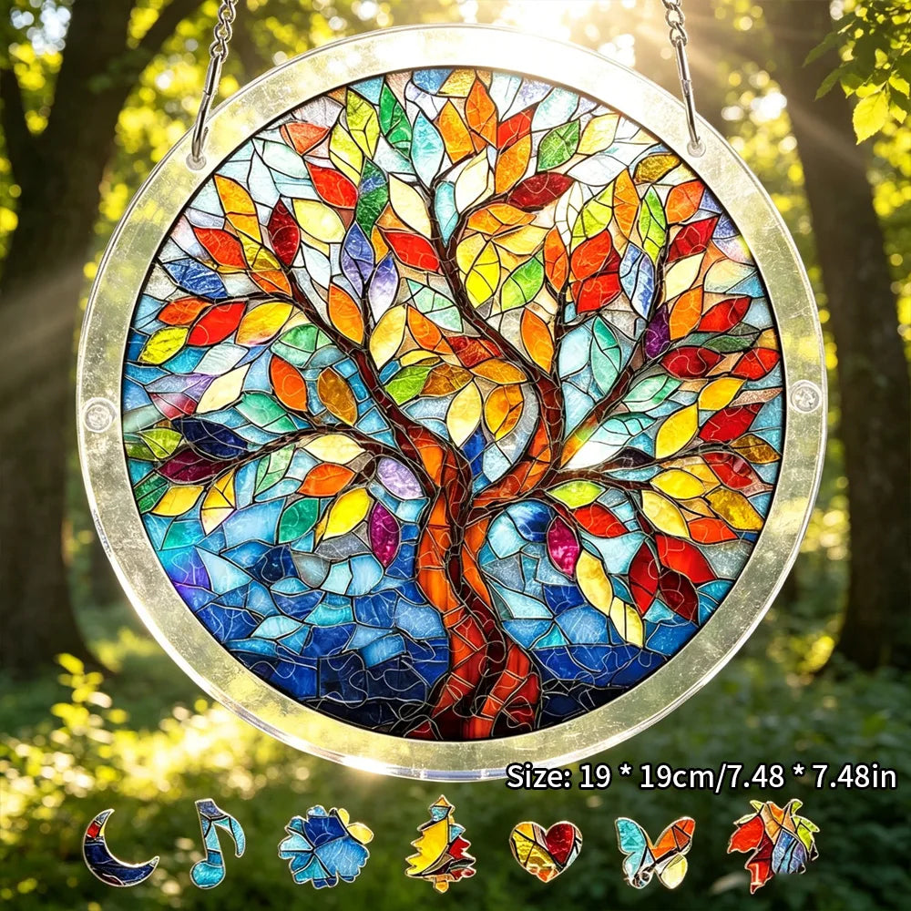 Hot Sale Acrylic Puzzle Window Hanger Light Catching Home Wall Decor Multiple Patterns
