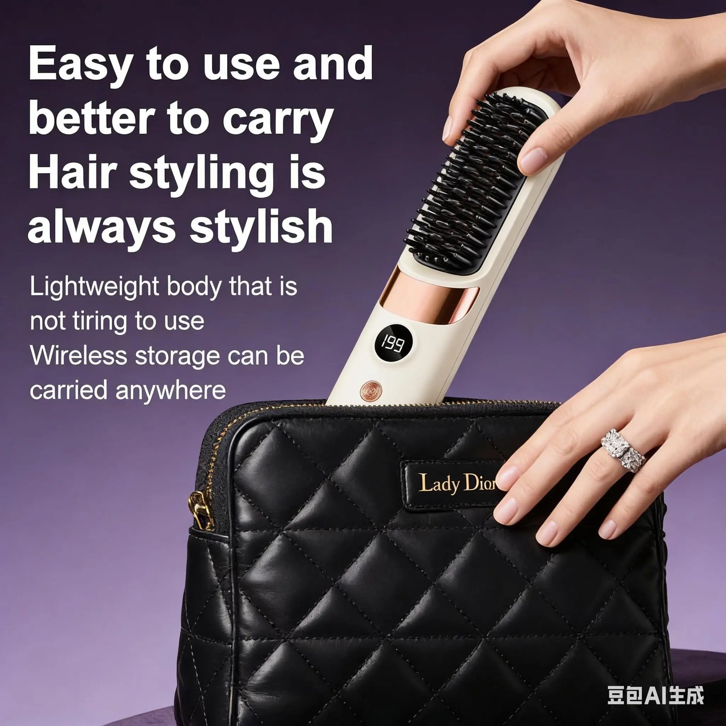 Quick Styling Wireless Straightening Brush – 2026 Cordless Hair Comb for On-the-Go Touch-Up, 30s Fast Heat, Ionic & Ceramic Care