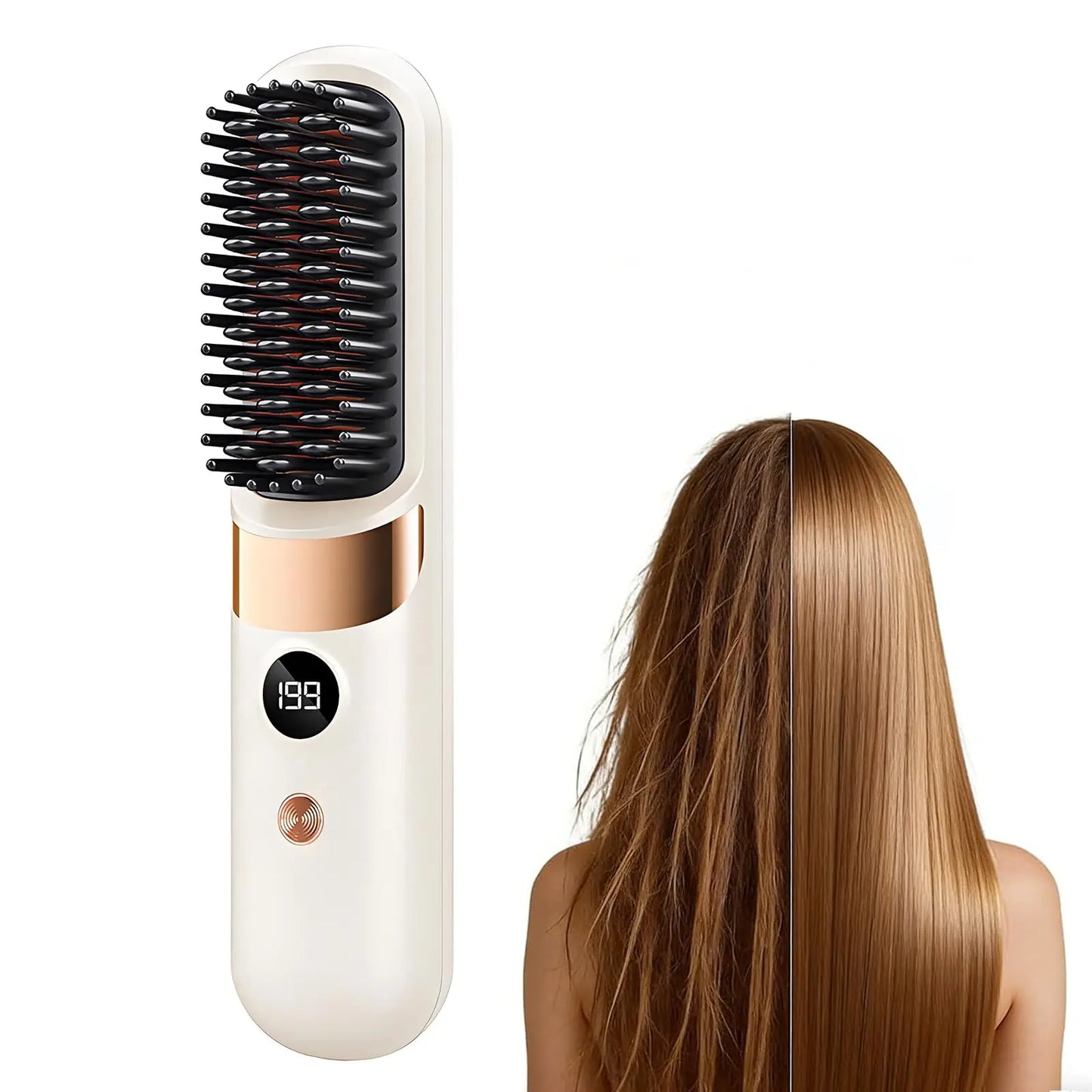 Quick Styling Wireless Straightening Brush – 2026 Cordless Hair Comb for On-the-Go Touch-Up, 30s Fast Heat, Ionic & Ceramic Care