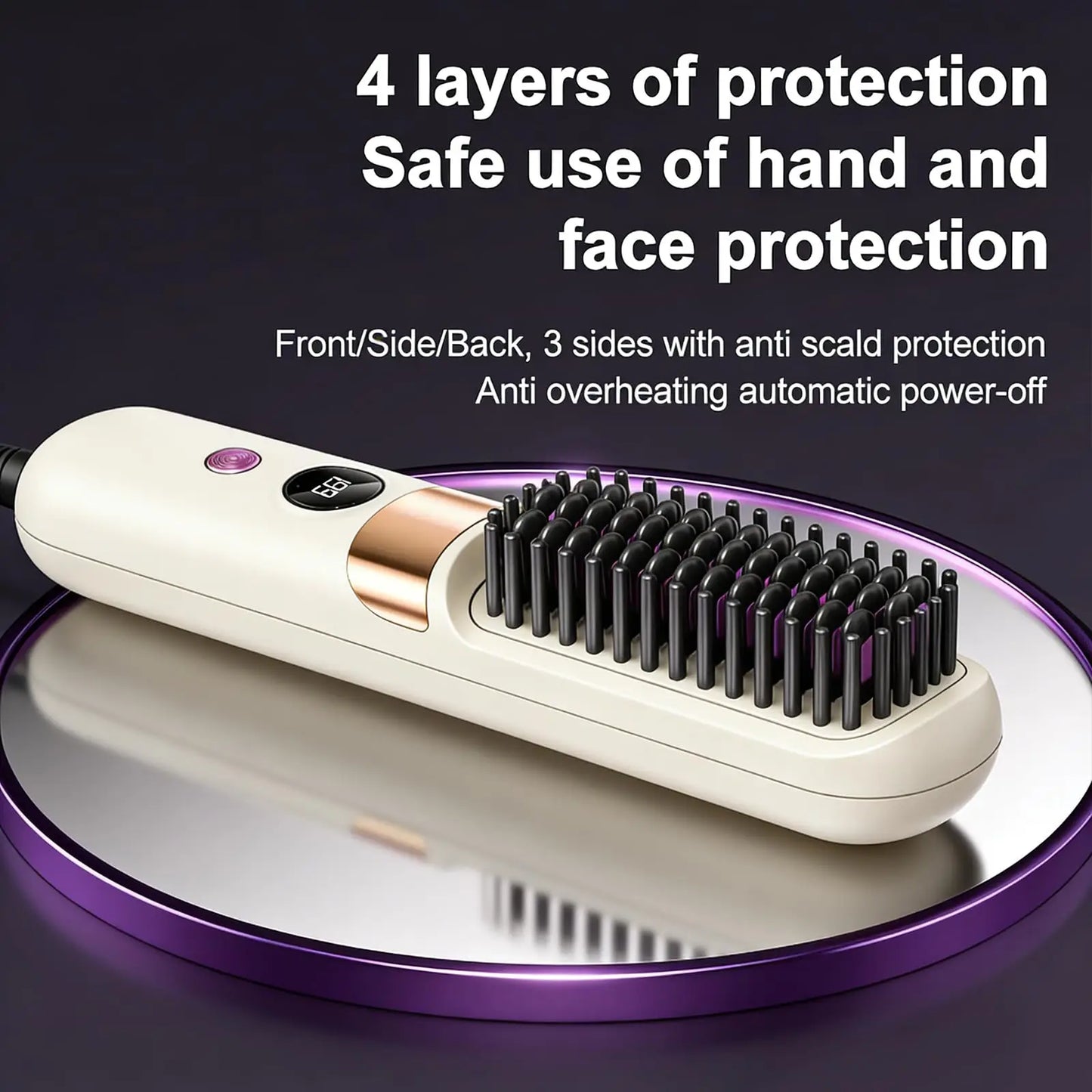 Quick Styling Wireless Straightening Brush – 2026 Cordless Hair Comb for On-the-Go Touch-Up, 30s Fast Heat, Ionic & Ceramic Care