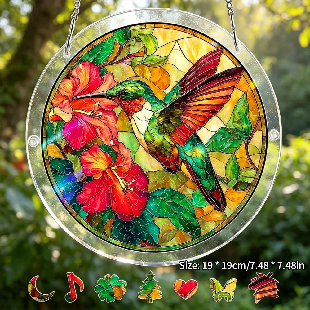 Hot Sale Acrylic Puzzle Window Hanger Light Catching Home Wall Decor Multiple Patterns