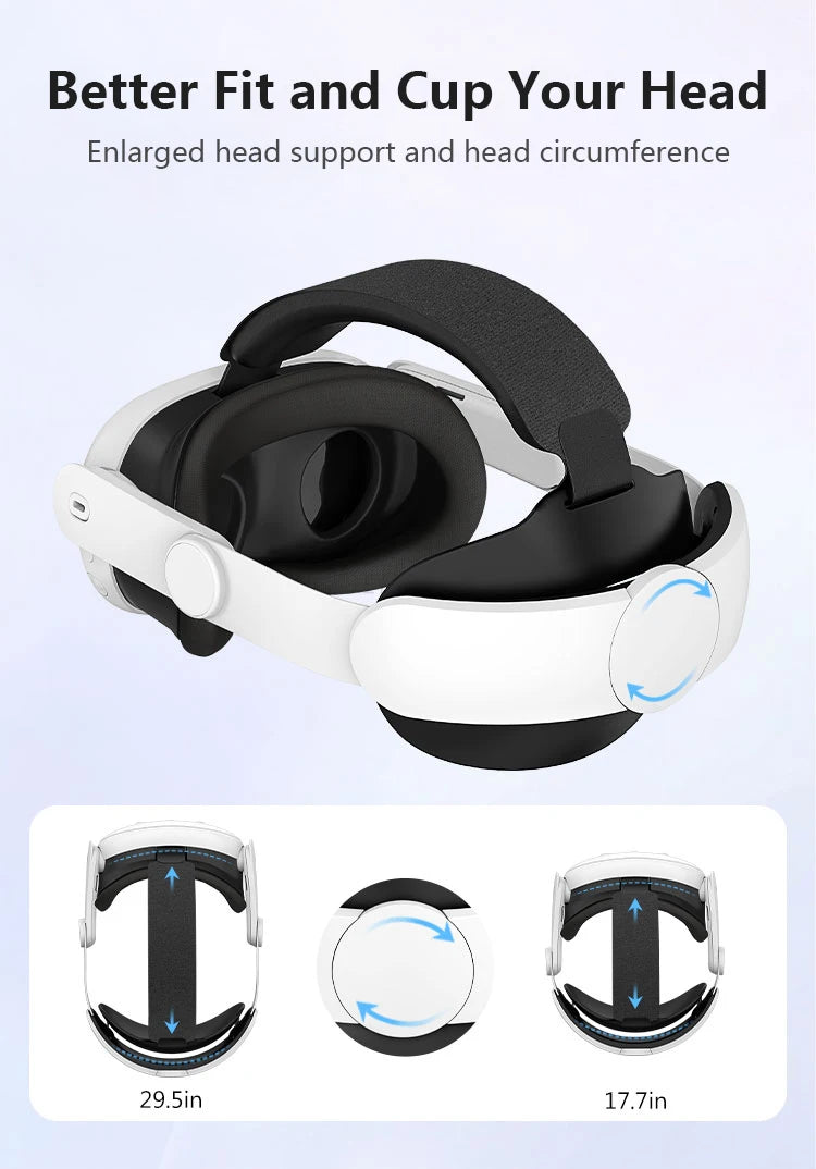 Adjustable Elite Head Strap for Quest 3/3S Comfortable to Wear for Meta Quest 3S/3 Headstrap Replacement VR Headset Accessories