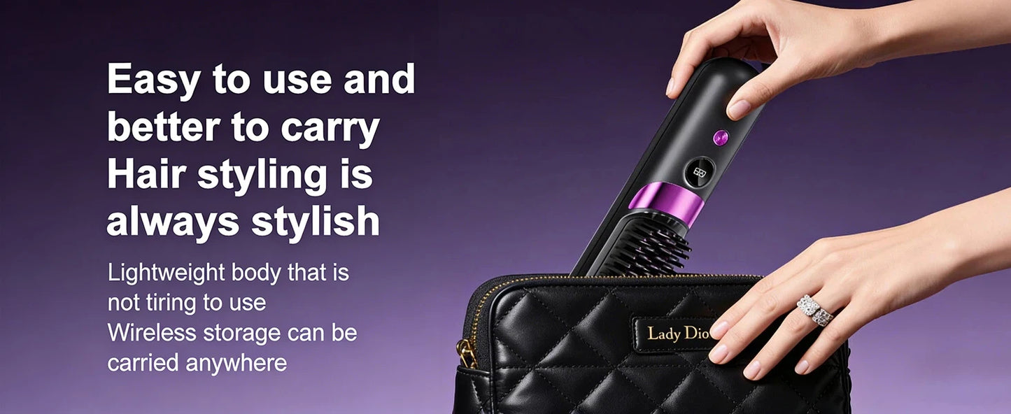 Quick Styling Wireless Straightening Brush – 2026 Cordless Hair Comb for On-the-Go Touch-Up, 30s Fast Heat, Ionic & Ceramic Care