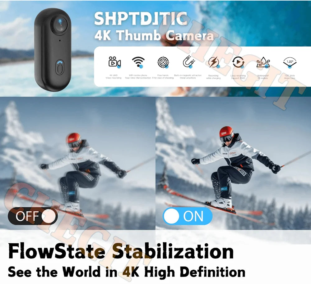 4K WiFi 1080P POV Magnetic Mini Action Camera Pocket Video Vlog Cam Helmet Motorcycle Bicycle Sports Holder Mount Recorder