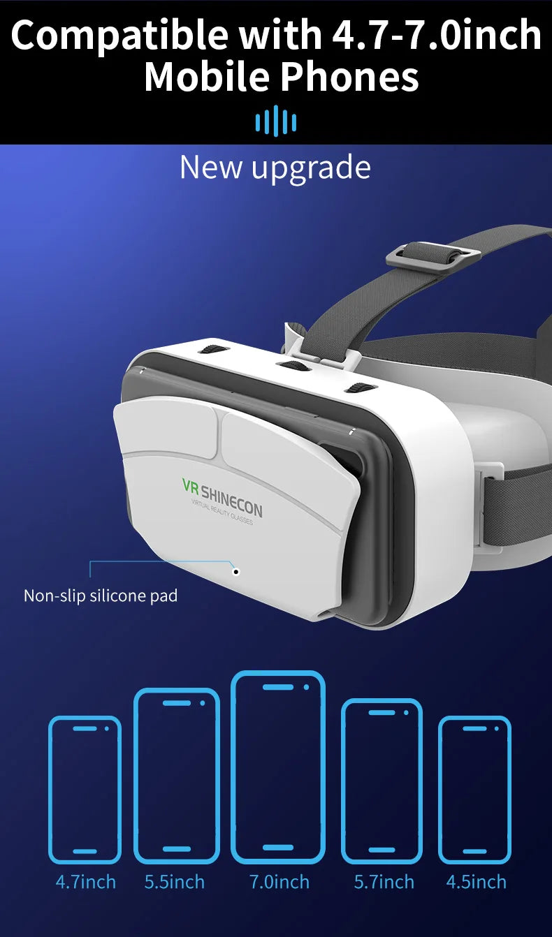 Shinecon Viar Virtual Reality VR Glasses Headset 3D Device Helmet Goggles Lenses For Smartphone Smart Phone Game Cell Mobile Set