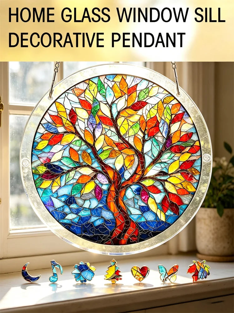 Hot Sale Acrylic Puzzle Window Hanger Light Catching Home Wall Decor Multiple Patterns