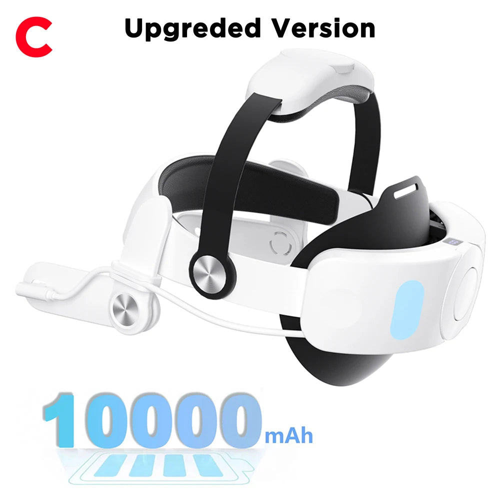 10000mAh Battery Comfort Head Strap For Meta Quest 3/3s Replacement Elite Strap PD18W Charging Enhanced Playtime, Carrying Case
