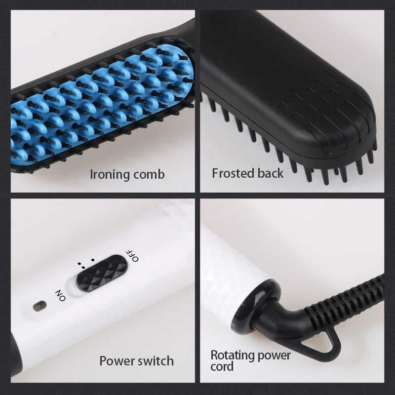 Multifunctional Quick Hair Beard Straightener Men's Hair Straightening Flat Iron Heated Hair Comb Electric Men Hair Beard Styler