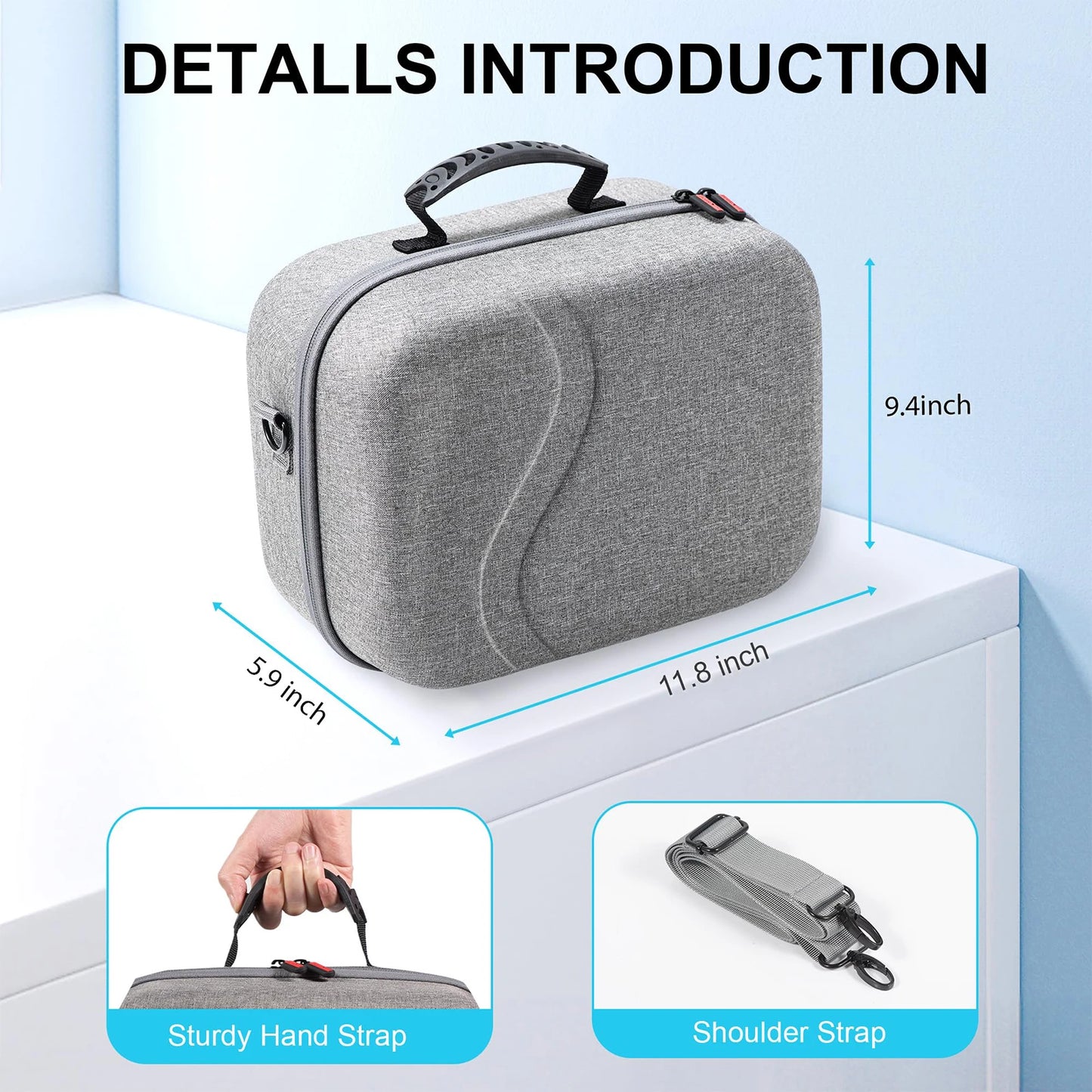 10000mAh Battery Comfort Head Strap For Meta Quest 3/3s Replacement Elite Strap PD18W Charging Enhanced Playtime, Carrying Case