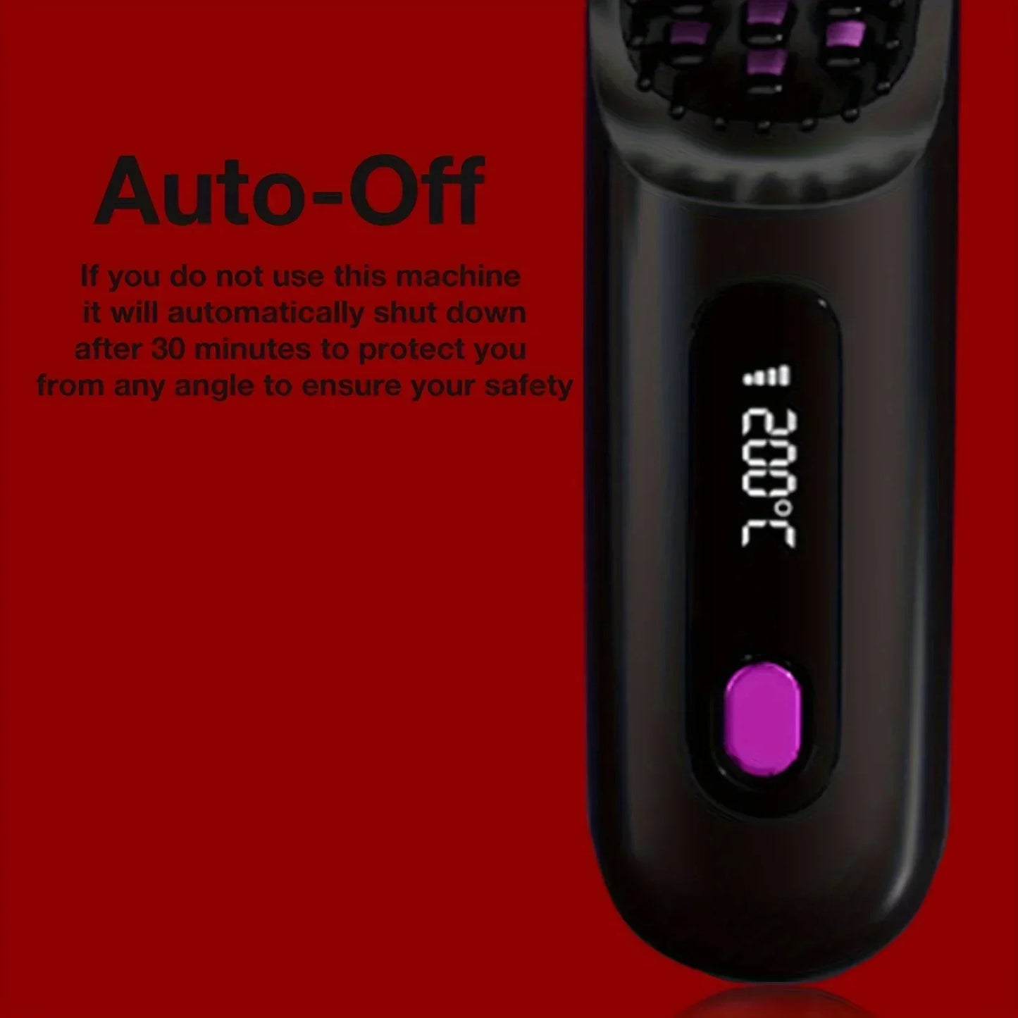 Hair Straightener Brush for Travel with Negative Ion Type-C Charging 2000mAh Battery Frizz-Free Shine Smooth hair