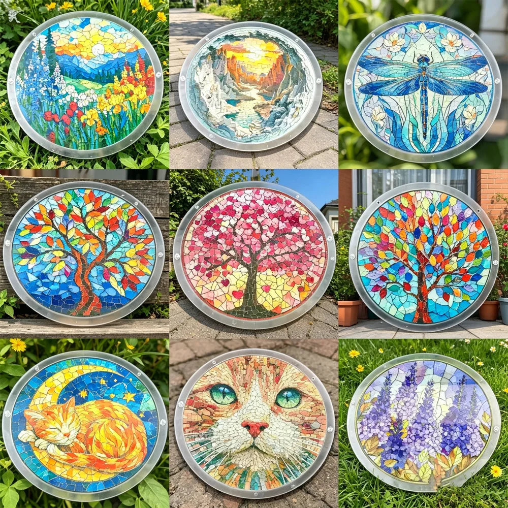 Hot Sale Acrylic Puzzle Window Hanger Light Catching Home Wall Decor Multiple Patterns