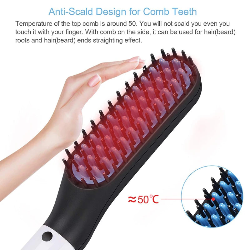 Multifunctional Quick Hair Beard Straightener Men's Hair Straightening Flat Iron Heated Hair Comb Electric Men Hair Beard Styler