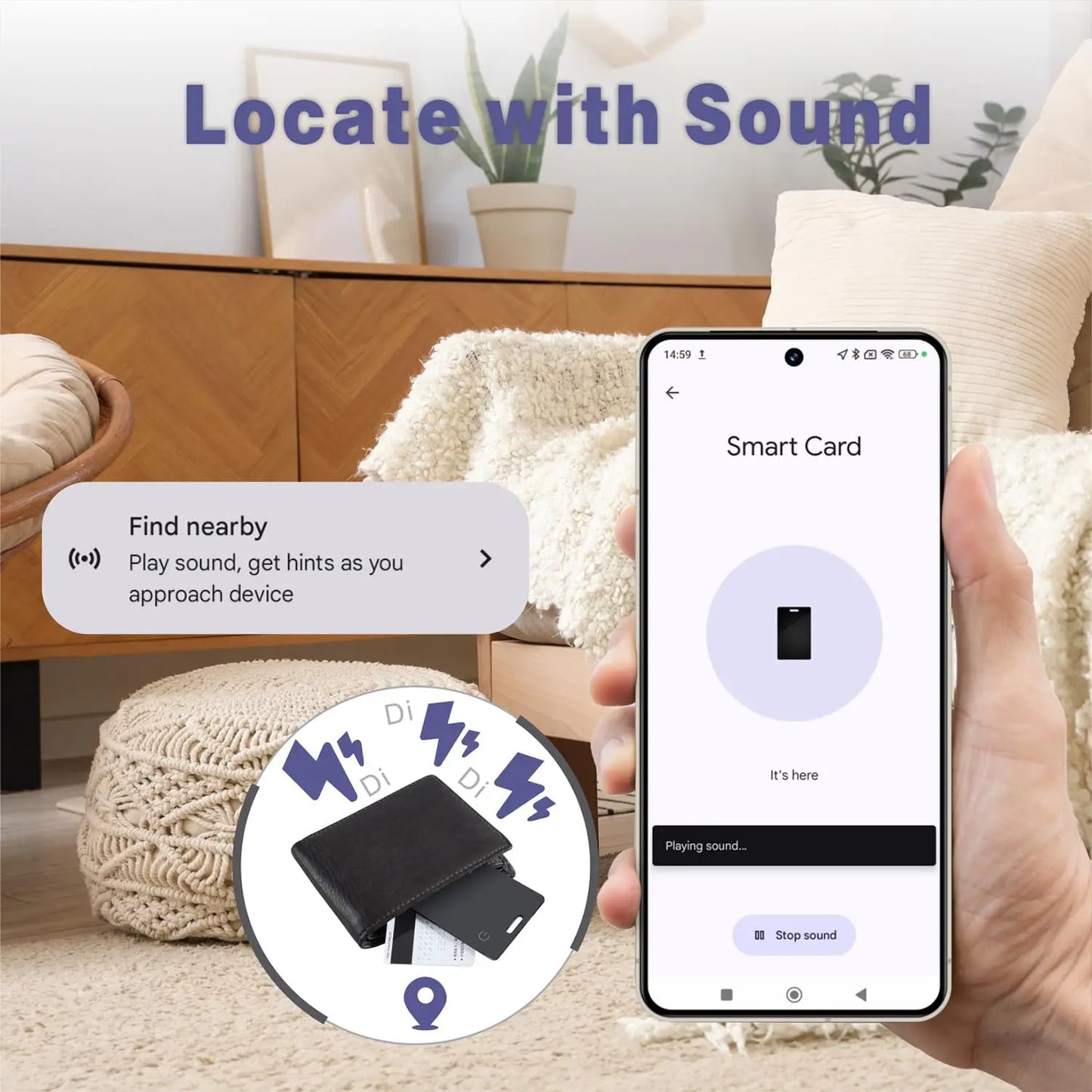 lim Wallet Tracker Card For Android - Ultra Thin Bluetooth Smart Tag Wireless Rechargeable For Wallet And Luggage Anti-Left